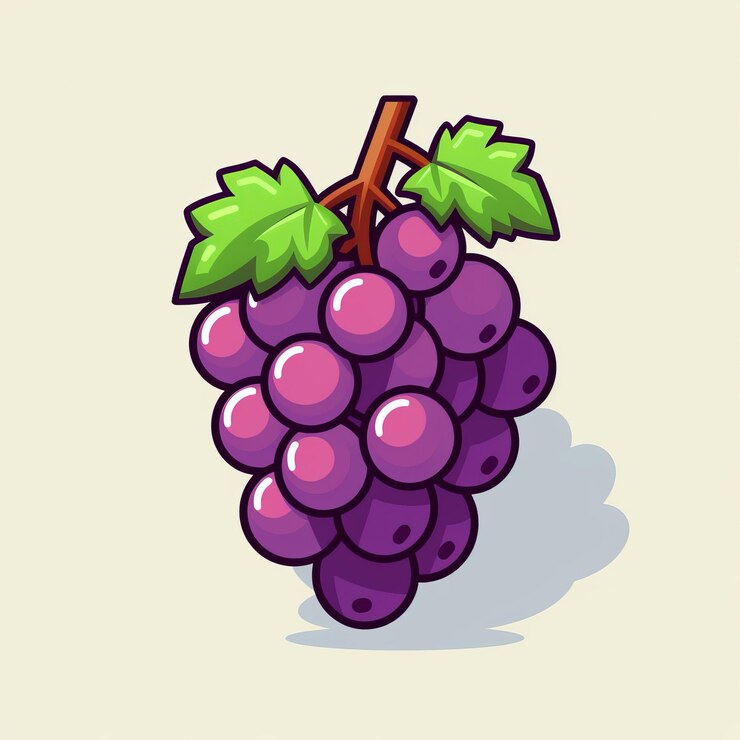 Foto elemento de juego de estilo de 8 bits pixel art de uva