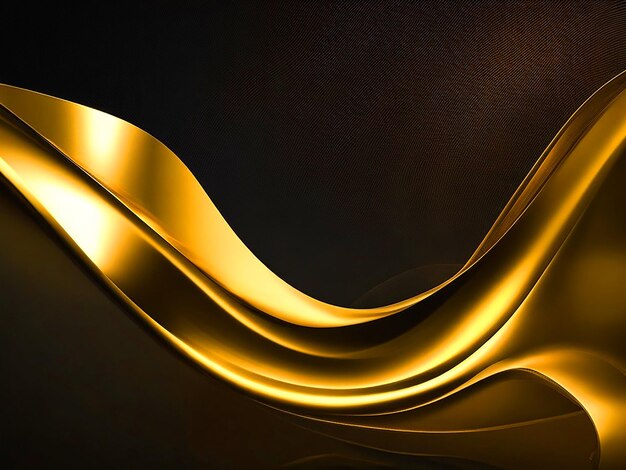 Elemento de onda abstracto Diseño vectorial de imágenes Abstracto Elemento de diseño de onda de color dorado brillante en la oscuridad