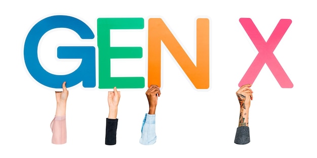 El elemento png de la palabra Gen X de fondo transparente