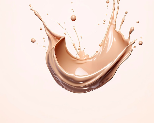 Elemento de salpicadura de base líquida crema cosmética fluida renderizado 3d