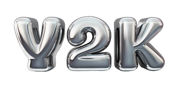Foto el elemento y2k holográfico 3d letras de metal cromado líquido y2k están en superficie de espejo brillante plateado