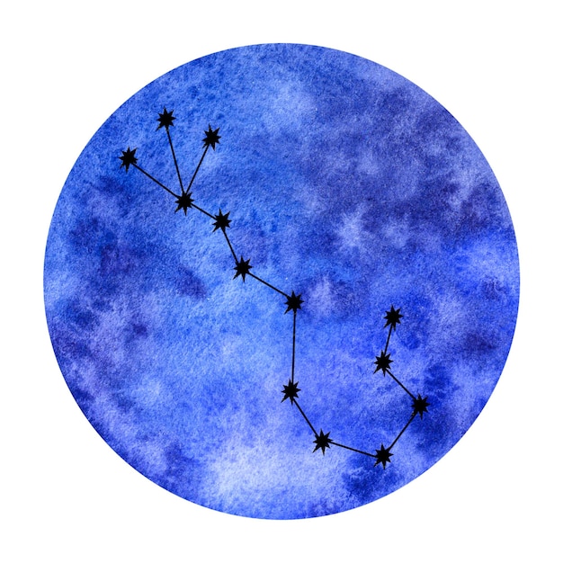 Elementos astrológicos del agua signos del zodíaco Iconos del horóscopo establecer cáncer escorpio piscis Dibujo a mano ilustración acuarela aislada sobre fondo blanco Para el calendario del logotipo
