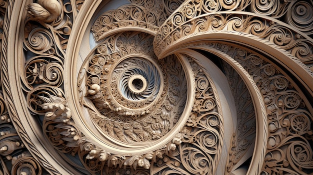 Elementos circulares que forman una espiral intrincada
