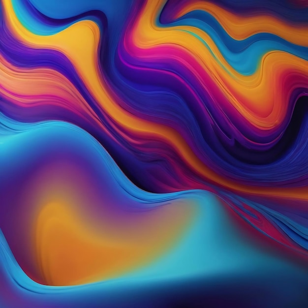 Elementos de cor de gradiente azul líquido fundo abstrato dinâmico animação de renderização 3D