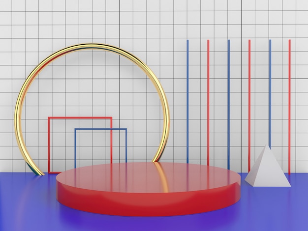 Elementos de design minimalista de forma geométrica. renderização em 3d