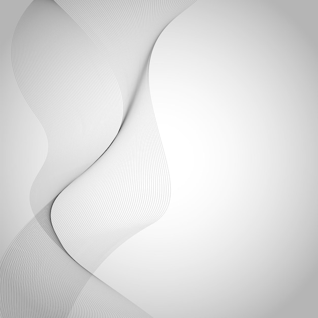 Elementos de design Onda de muitas linhas cinzas Listras onduladas abstratas em fundo branco isolado Arte de linha criativa Ilustração vetorial EPS 10 Ondas brilhantes coloridas com linhas criadas usando a ferramenta Blend