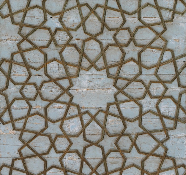 Elementos de mosaico cerâmico antigo asiático de ornamento oriental em ladrilhos cerâmicos