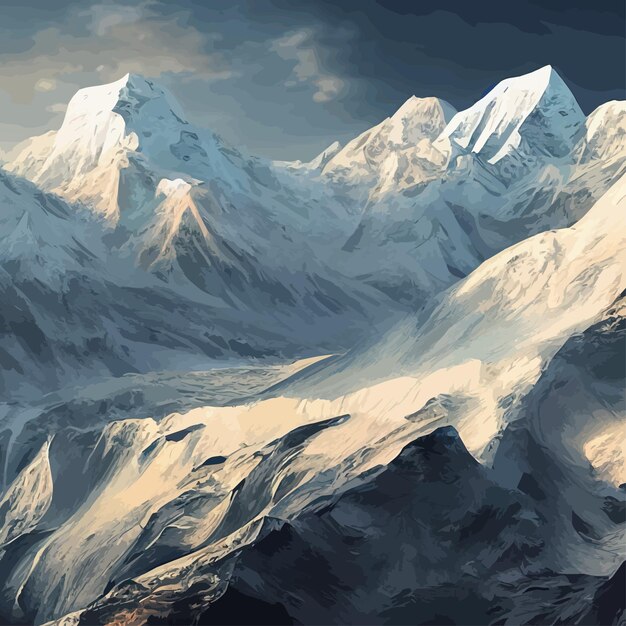 Elementos de silhueta madura de montanha ícone ao ar livre picos de gelo nevados e decorativos realistas