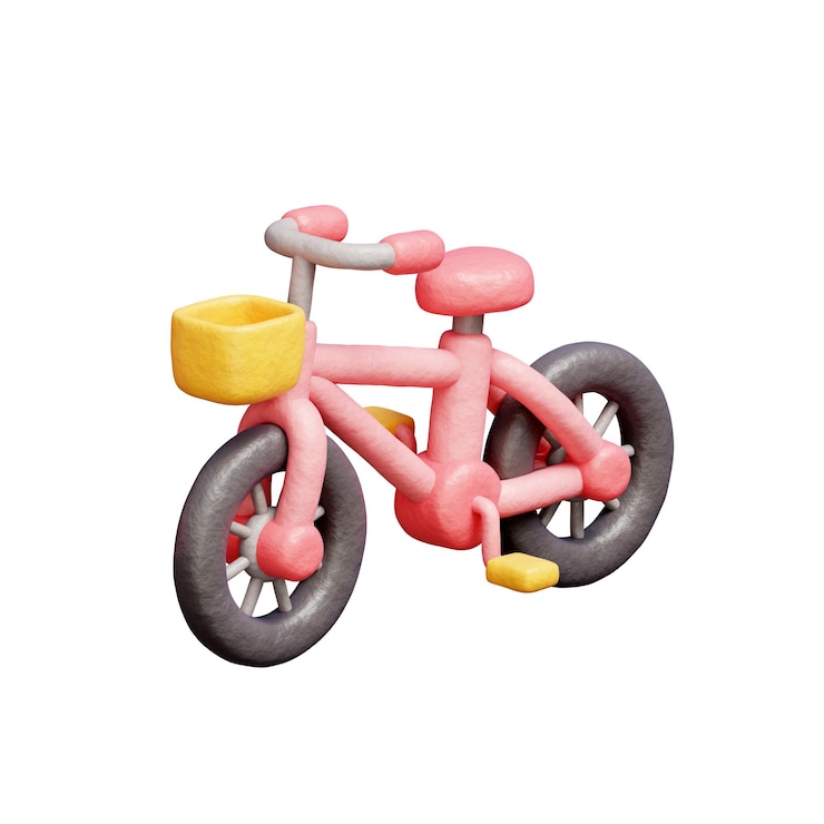 Foto elementos de transporte de bicicleta rosa 3d renderização 3d