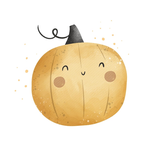 Elementos de decoración de calabaza de dibujos animados Ilustración colorida Diseño de estilo plano para tarjetas Impresión de cartel