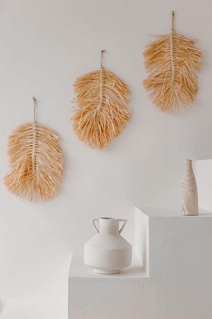 Elementos decorativos minimalistas boho naturales