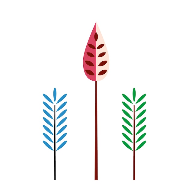 elementos decorativos con setas estilizadas y flores en vector de estilo retro