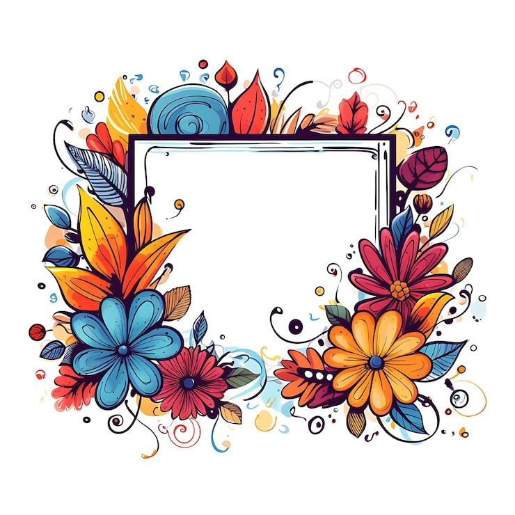 Foto elementos de diseño creativo, marcos de garabatos y más para diseño de imágenes prediseñadas de ilustración de arte digital