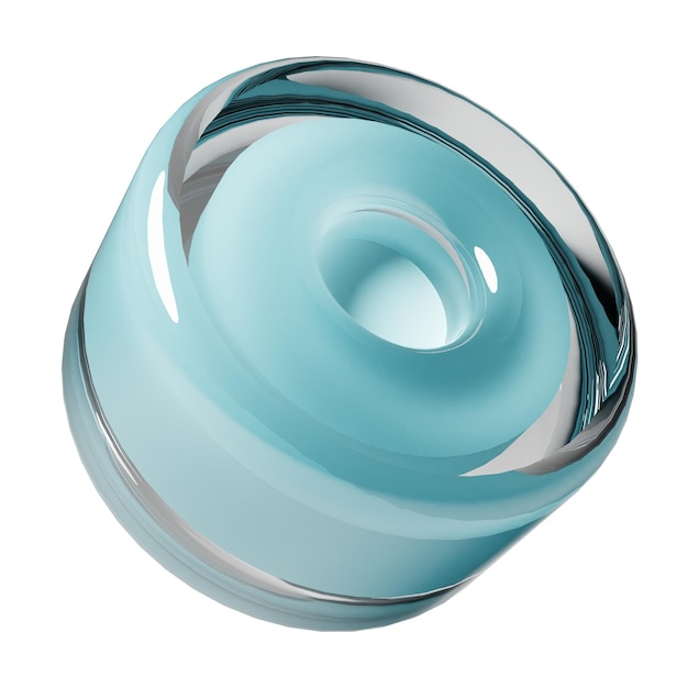 Elementos de diseño de formas geométricas de vidrio brillante azul Objetos de diseño de ilustración 3d realistas