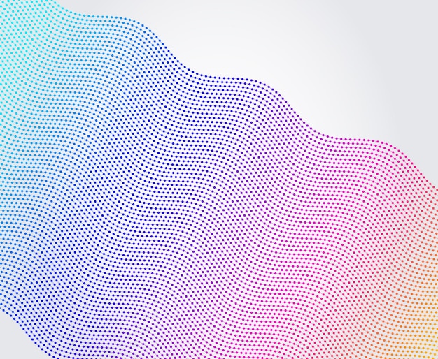 Elementos de diseño Ola de muchos puntos de líneas grises Rayas onduladas abstractas sobre fondo blanco Arte punteado de línea creativa Ilustración vectorial EPS10 Ondas brillantes coloridas con líneas creadas con la herramienta Mezclar