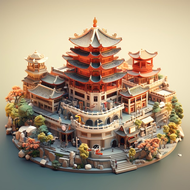 Elementos de estilo chino Edificios emblemáticos de Beijing Fondo limpio