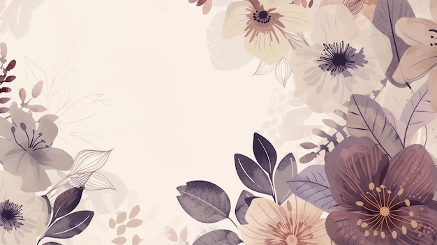Elementos florais violeta e marrom Vector Poster ilustração de fundo