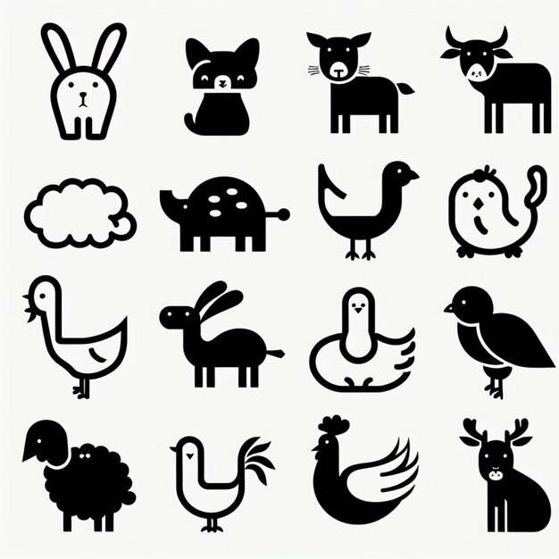 Elementos gráficos simples de animales
