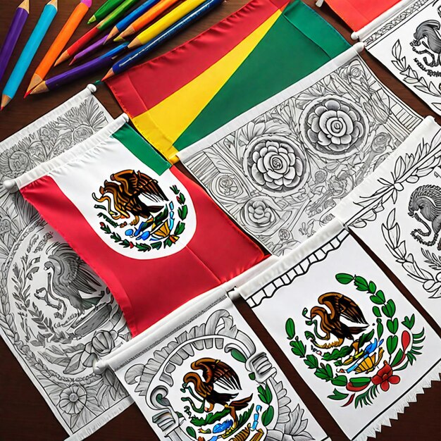 Foto los elementos icónicos mexicanos y los colores vibrantes