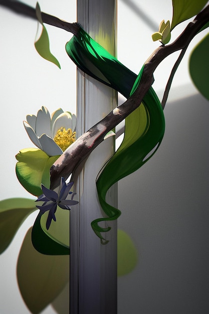 Elementos de ilustración de fondo de papel tapiz de forma abstracta flores ramas vides