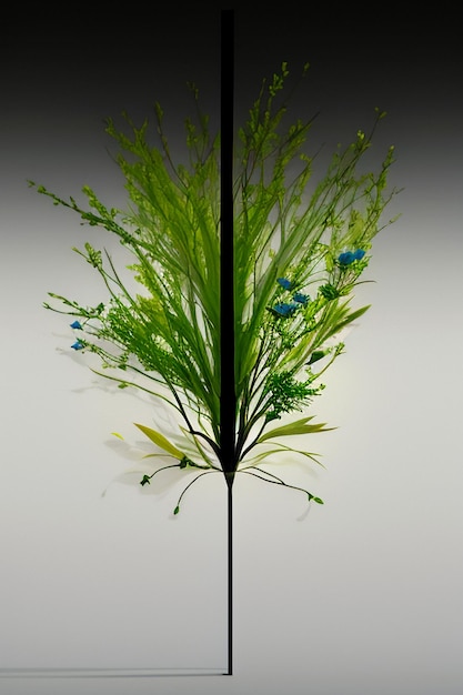 Elementos de ilustración de fondo de papel tapiz de forma abstracta flores ramas vides