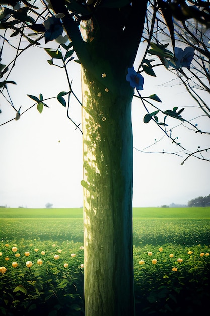 Elementos de ilustración de fondo de papel tapiz de forma abstracta flores ramas vides