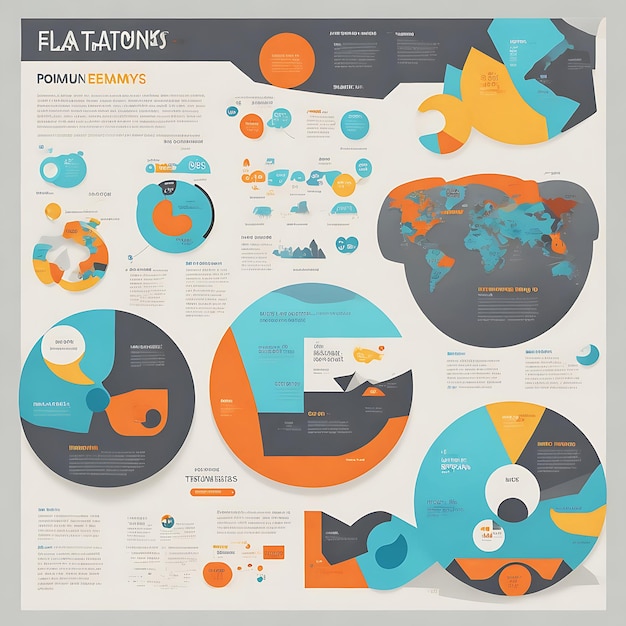 Foto elementos de infografía plana