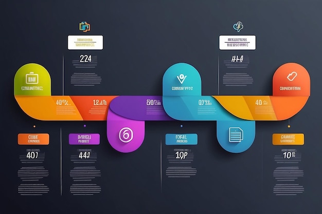 Elementos infográficos com 4 etapas para apresentação gráfico de conceito de planeamento de negócios