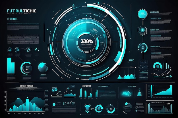 Elementos infográficos plantilla futurista Banner con copia de tecnología espacial gráficos de fondo abstractos e ilustración vectorial de gráficos