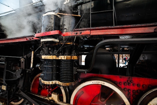 Foto elementos del motor de la máquina antigua