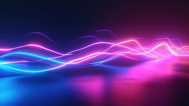 Elementos de movimiento coloridos con iluminación de neón Abstracto fondo futurista