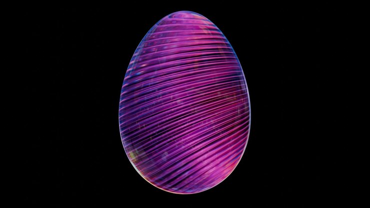 Foto elementos de ola retro de huevo de pascua minimalista en 3d que fusionan el simbolismo clásico de las vacaciones con el moderno