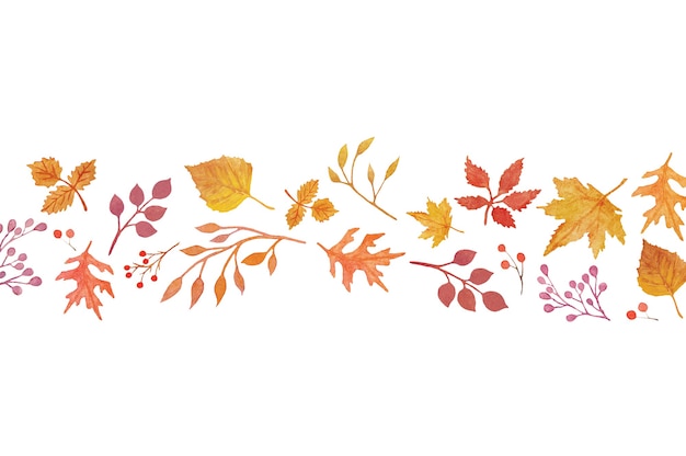 Elementos de otoño acuarela
