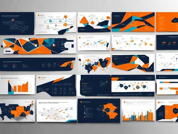 Elementos para infográficos em fundo branco modelos de apresentação utilização na apresentação folheto relatório corporativo marketing publicidade relatório anual