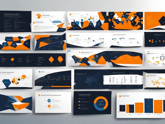 Elementos para infográficos em fundo branco Modelos de apresentação Utilização na apresentação Folheto relatório corporativo marketing publicidade relatório anual
