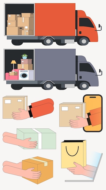 Elementsatz für Paketlieferelemente