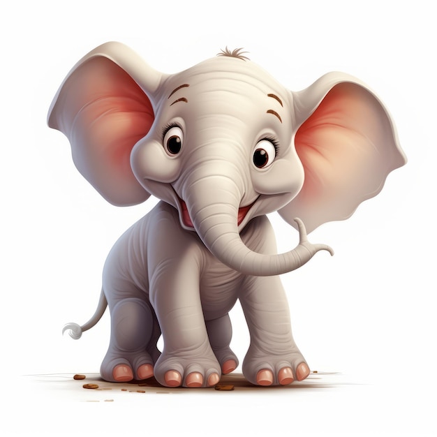 Elephant's Delight Eine schrille Reise im Disney-Cartoon-Stil auf weißem Hintergrund