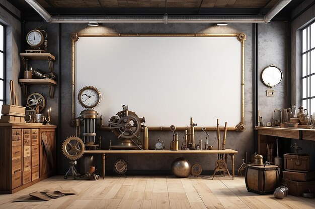 Foto eleva tu taller con las maquetas de arte mural neo-victoriano steampunk