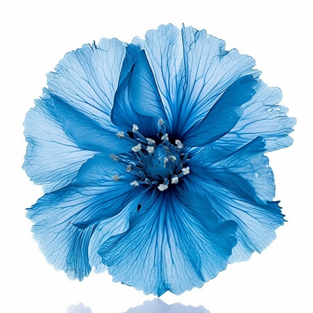 Elevação de Flor Azul Isolada em Clear