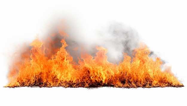 Elevación de fuego aislada en blanco