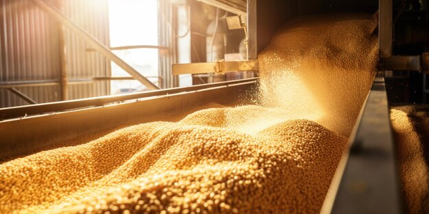 Foto elevador de grano en la fábrica