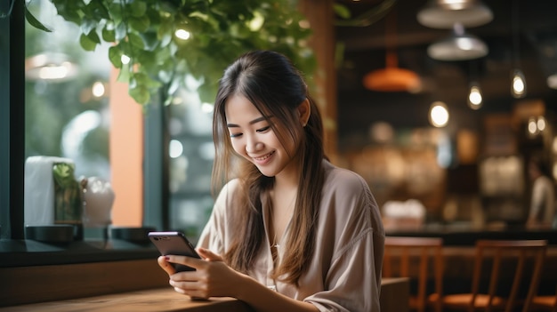 Elevando a experiência da cafeteria Abraçando a facilidade de compras on-line para mulheres asiáticas