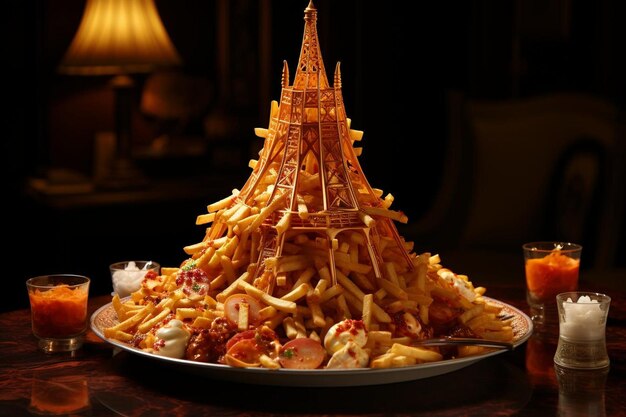 Elevated Fast Food Gourmet French Fries Delight Melhor fast food French Fries fotografia de imagem