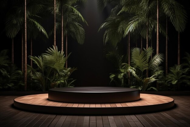 Eleve su exhibición de productos Podium minimalista con vibraciones tropicales