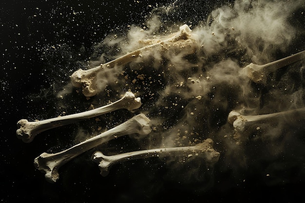 Elfenbeinstaub-Knochen-Effekt mit Knochenfragmenten und Elfenbeinfarbe G-Effect FX Textur Filmfilter BG Art