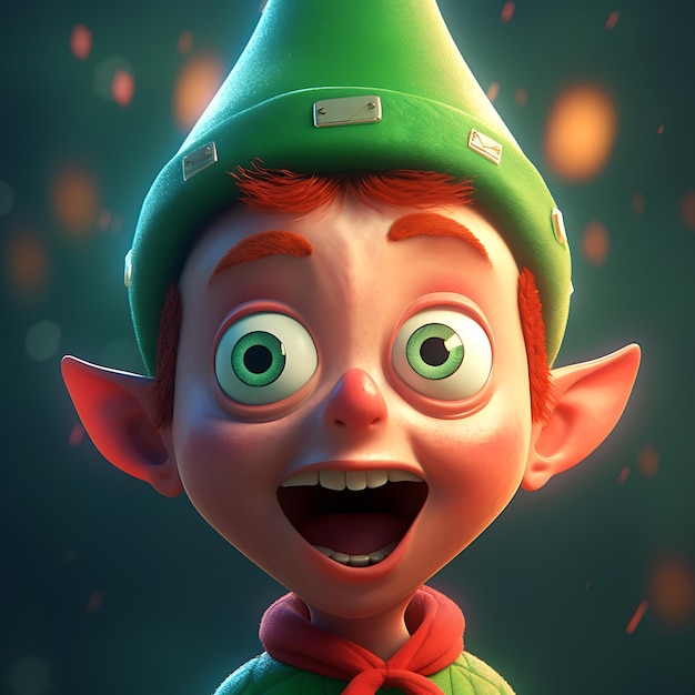 Foto elfo natal 3d personagem de conto de fadas de natal personagem de elfo ilustração 3d feliz natal elfo