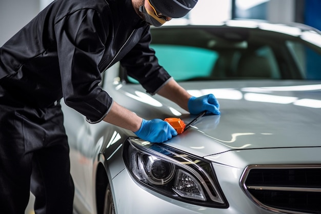 Eliminación de abolladuras en el coche Tecnología PDR Reparación de carrocería sin pintar IA generativa