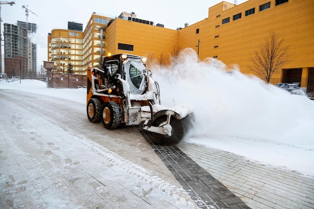 Eliminación de nieve con una cargadora