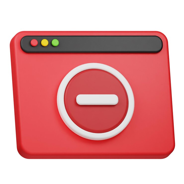 Foto eliminar del sitio web el icono 3d aislado en el fondo blanco