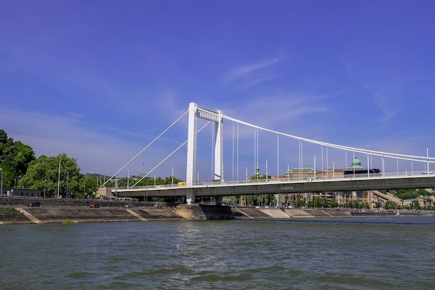 Elisabethbrücke von der Donau aus gesehen